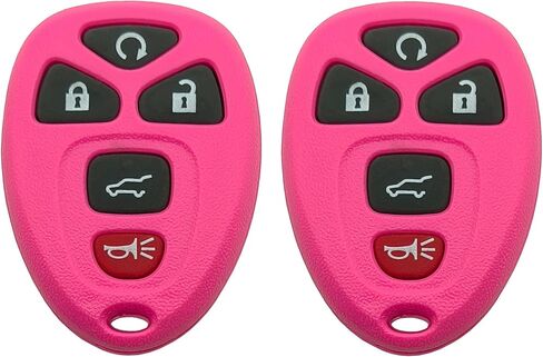 2 Pack Key Fob Shell Case Fits for Chevy Traverse 2007-2016 Tahoe Suburban GMC Acadia Yukon XL Buick Enclave Cadillac Escalade Saturn Outlook OUC60270 OUC60221 Keyless Entry Car Remote Cover (Pink) in Saudi Arabia