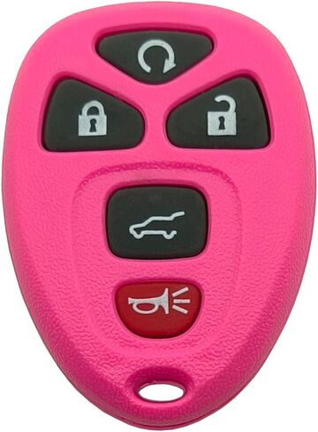 2 Pack Key Fob Shell Case Fits for Chevy Traverse 2007-2016 Tahoe Suburban GMC Acadia Yukon XL Buick Enclave Cadillac Escalade Saturn Outlook OUC60270 OUC60221 Keyless Entry Car Remote Cover (Pink) in Saudi Arabia