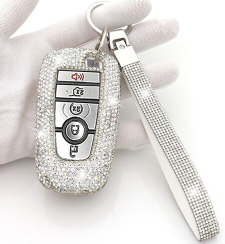 Key Fob Cover Case Keychain Compatible with Ford Explorer Edge Mustang Fusion Escape F150 F250 F350 F450 F550 (Silver, Model A) in Saudi Arabia