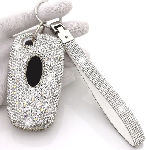 Key Fob Cover Case Keychain Compatible with Ford Explorer Edge Mustang Fusion Escape F150 F250 F350 F450 F550 (Silver, Model A) in Saudi Arabia