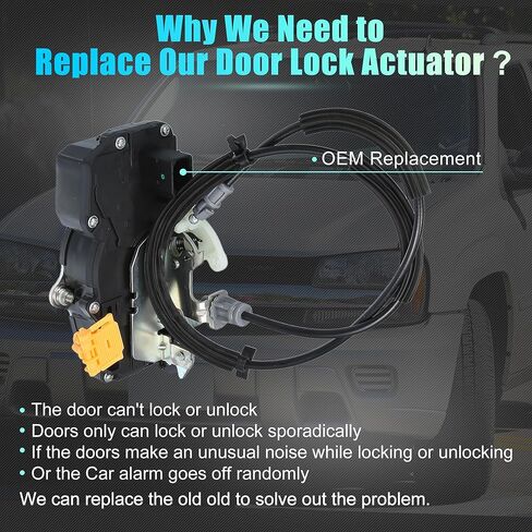 uxcell Front Right Side Power Door Lock Actuator Motor with Cable for Cadillac Escalade 2007-2014 No.22862025 in Saudi Arabia