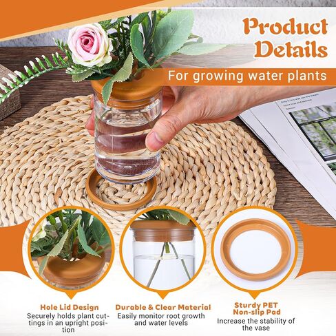 18 Packs Plant Propagation Station, Clear Plastic Test Tube Vases with Hole Lids for Water Propagation, Hydroponic Growing for Home Office Desktop Decoration in Kuwait