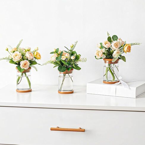 18 Packs Plant Propagation Station, Clear Plastic Test Tube Vases with Hole Lids for Water Propagation, Hydroponic Growing for Home Office Desktop Decoration in Kuwait