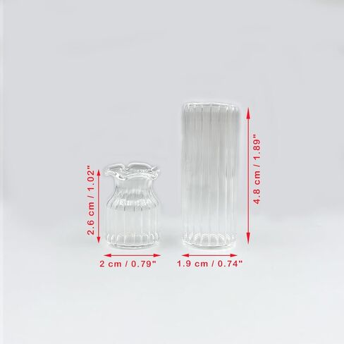 2Pcs Clear Mini Vase, Miniature Vases, Cat Whisker Vase, Miniature Stuff for Tiny Houses Decoration DIY Micro Landscape Items in Kuwait