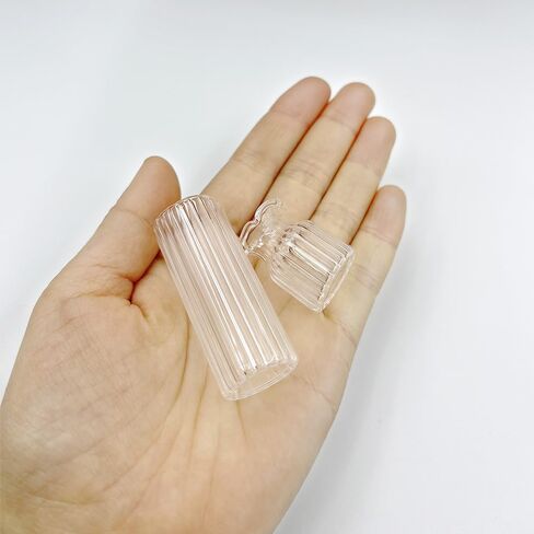 2Pcs Clear Mini Vase, Miniature Vases, Cat Whisker Vase, Miniature Stuff for Tiny Houses Decoration DIY Micro Landscape Items in Kuwait