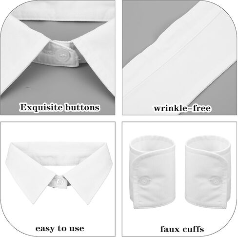 3 قطع من الياقات والأصفاد البيضاء، وأكمام صناعية للنساء، وياقة ديكي قابلة للفصل وأصفاد وهمية in Kuwait