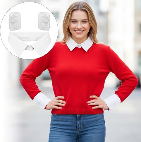 3 قطع من الياقات والأصفاد البيضاء، وأكمام صناعية للنساء، وياقة ديكي قابلة للفصل وأصفاد وهمية in Kuwait