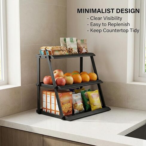 WWN 3 Tier Candy Display - حامل الوجبات الخفيفة مع حامل الوجبات الخفيفة - وجبات خفيفة متعددة الوظائف وحامل رقاقة للمتاجر - Cupcake Display Stand （Black） in Kuwait