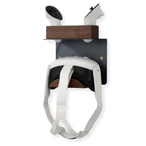 قاعدة شحن حامل مثبت على الحائط VR لـ Meta/Oculus Quest 3، Quest 2، حامل شحن لسماعات الواقع الافتراضي، رف شماعات للتخزين مع محطة شحن لـ Quest Pro، Rift-s، ملحقات عرض Vive in Kuwait