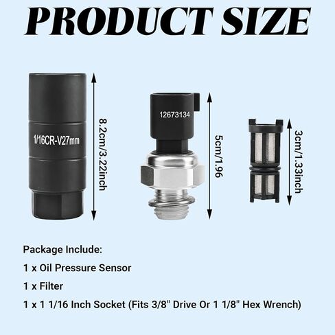 Oil Pressure Sensor Socket 12673134, Oil Pressure Switch Sending for 2009-2020 Chevy Silverado 1500 2500 3500 4500 Tahoe Suburban Avalanche, GMC Savana Sierra Yukon, Cadillac CTS Escalade in Kuwait