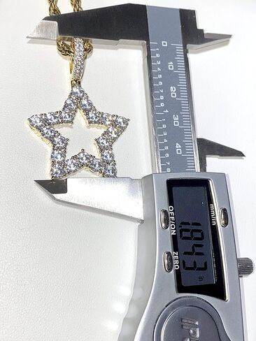 Lucky Star Pendant Necklace – Men & Women Iced Out Medallion, 925 Italy Stainless Steel, Rope Chain 2.5mm, Hip Hop Fashion Jewelry in Saudi Arabia