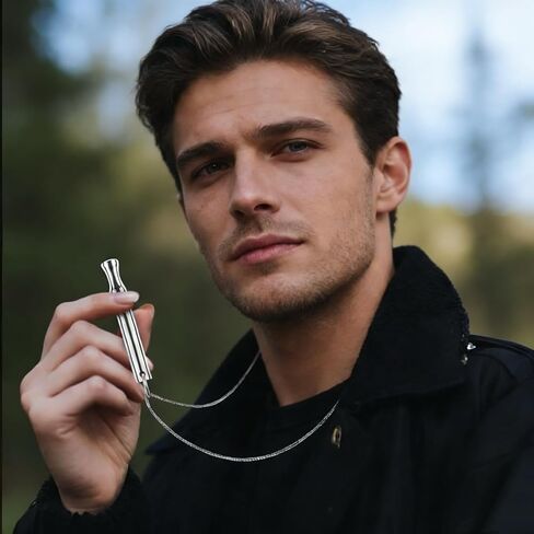 Breathing Necklace to Quit Smoking, Anxiety Relief Fidget Necklace for Adults, Refillable Smokeless Inhaler with Mint Pods Stainless Steel in Saudi Arabia