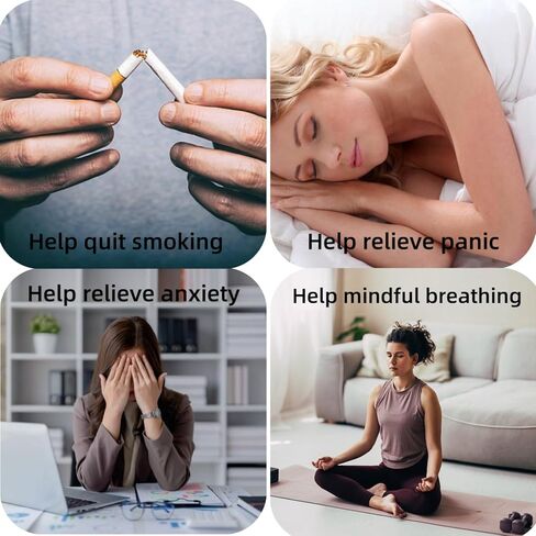 Breathing Necklace to Quit Smoking, Anxiety Relief Fidget Necklace for Adults, Refillable Smokeless Inhaler with Mint Pods Stainless Steel in Saudi Arabia