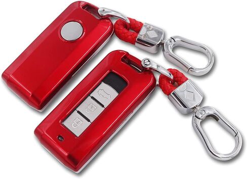 Key Chain Case Fob Cover Compatible for Mitsubishi Outlander RVR ASX Eclipse CrossMirage Lancer Montero Sport MK3 Key Holder Shell Protect Interior Parts in Kuwait