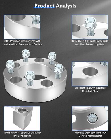 ECCPP 2 قطعة 1.5 بوصة 5 عروة 5x5 إلى 5x5 فواصل العجلات 5x127 إلى 5x127 1/2 بوصة ترصيع 87.1 مم تناسب 2006-2010 لسيارة جيب كوماندر| 1999-2010 لسيارة جيب جراند لشيروكي| 2007-2017 لسيارة جيب رانجلر in Saudi Arabia