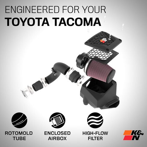 K&N Cold Air Intake System: High-Flow Air Filter, Increase Performance & Towing: Compatible with 2024-2025 Toyota: Land Crusier, Tacoma, 63-9043 in Saudi Arabia