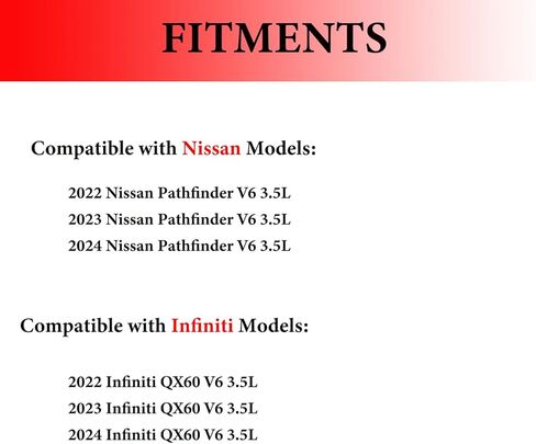 مجموعة فلتر هواء المحرك وفلتر هواء المقصورة متوافقة مع 2022-2024 Nissan Pathfinder 3.5L، 2022-2024 Infiniti QX60 3.5L مع استبدال OE 165466TA0A، CA12931 و272775NA1A in Saudi Arabia