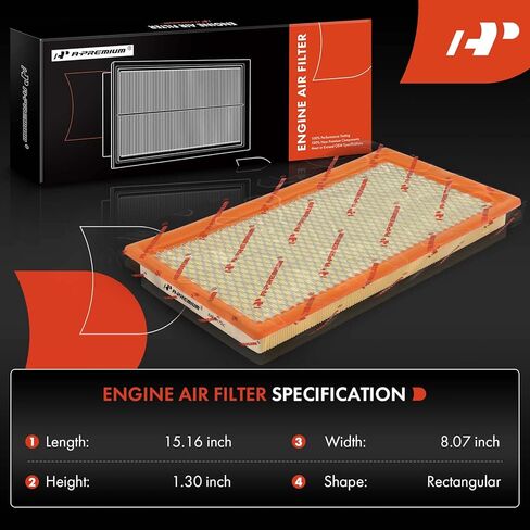A-Premium Engine Air Filter Compatible with Ford Explorer, Explorer Sport Trac & Mercury Mountaineer, 2006-2010, V8 4.6L, Flexible Panel, Replace# 6L2Z9601AA in Saudi Arabia