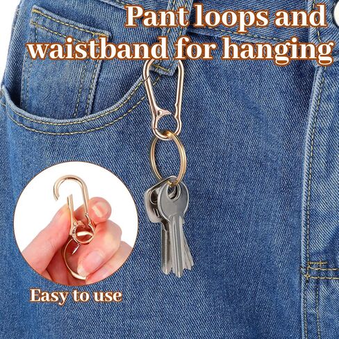 سلاسل المفاتيح المعدنية كيرينغ سلسلة المفاتيح حلقة كليب حامل المنظم، 4 قطع مجموعة مقاطع سلسلة المفاتيح، حلقات المفاتيح السائبة، حلقات المفاتيح للمنزل مفاتيح السيارة مكتشف النساء الرجال (4 ألوان) in Kuwait