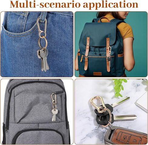 سلاسل المفاتيح المعدنية كيرينغ سلسلة المفاتيح حلقة كليب حامل المنظم، 4 قطع مجموعة مقاطع سلسلة المفاتيح، حلقات المفاتيح السائبة، حلقات المفاتيح للمنزل مفاتيح السيارة مكتشف النساء الرجال (4 ألوان) in Kuwait