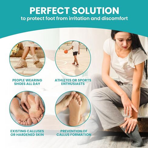 Moleskin Blister Tape Pads for Feet - Promifun 32ct of 4 Shapes Blisters Bandages for Foot, Toe, Heel,Finger - Mole Skin Patch Stickers for Shoe, Callus, Bunion Prevention & Recovery - Beige in Saudi Arabia