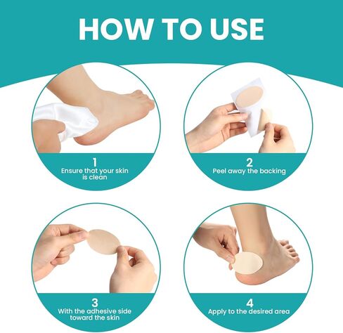Moleskin Blister Tape Pads for Feet - Promifun 32ct of 4 Shapes Blisters Bandages for Foot, Toe, Heel,Finger - Mole Skin Patch Stickers for Shoe, Callus, Bunion Prevention & Recovery - Beige in Saudi Arabia