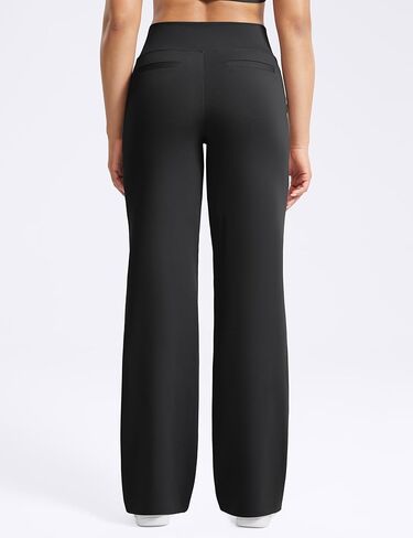 POSHDIVAH Yoga Pants for Women 29" High Waist Wide Leg Pants with Pockets Stretch Dress Casual Lounge Sweatpants in Kuwait