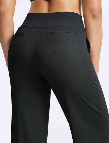 POSHDIVAH Yoga Pants for Women 29" High Waist Wide Leg Pants with Pockets Stretch Dress Casual Lounge Sweatpants in Kuwait