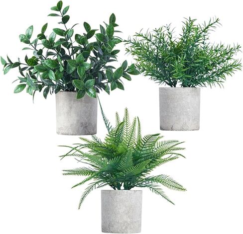 3 Pack Fake Potted Plants Artificial Plants for Shelf/Living Room/Wall/Home Decor in Saudi Arabia