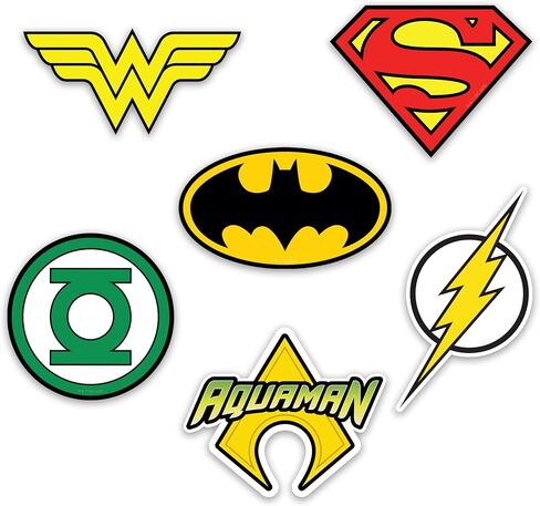 Elektroplate Officially Licensed DC Comics Justice League Superheroes in Action Dynamic Decals | Premium Auto-grade Weatherproof Vinyl Stickers for Car, Water Bottle, Phone & More| USA Made | Set of 6 in Saudi Arabia