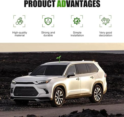 Car Roof Decoration Grass Bean Sprout Sticker, Creative 3D Auto Sprout Roof Decoration, Waterproof Anti-Collision Decals for Hood Or Trunk Lid, Universal for Cars (Green) in Kuwait
