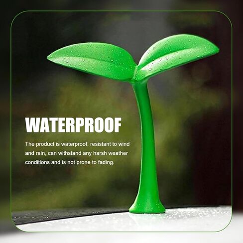 Car Roof Decoration Grass Bean Sprout Sticker, Creative 3D Auto Sprout Roof Decoration, Waterproof Anti-Collision Decals for Hood Or Trunk Lid, Universal for Cars (Green) in Kuwait
