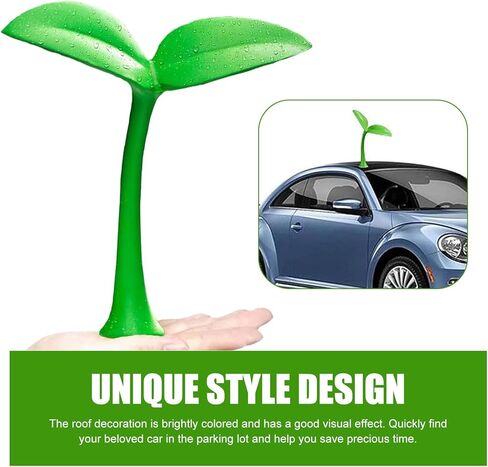 Car Roof Decoration Grass Bean Sprout Sticker, Creative 3D Auto Sprout Roof Decoration, Waterproof Anti-Collision Decals for Hood Or Trunk Lid, Universal for Cars (Green) in Kuwait
