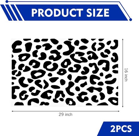 2 PCS Car Side Window Decals, Leopard Cheetah Vinyl Car Rear Quarter Glass Stickers, 16" x 29" Auto Decoration Decal with Installation Tool, Universal for Most Cars (Black) in Kuwait