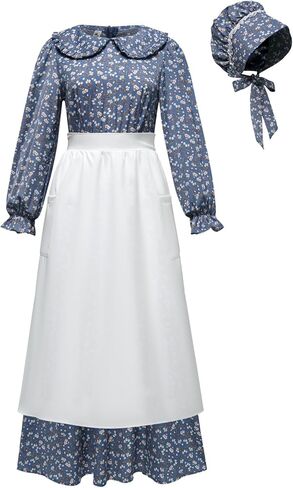 Pioneer Dress Women Prairie Colonial Costume Old Fashioned Amish Costume in Kuwait