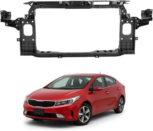 Radiator Support Compatible with 2017-2018 Kia Forte Forte5 SX Replacement for KI1225183 64101B0000 Plastic & Steel Electrophoresis Black Radiator Mounts in Kuwait