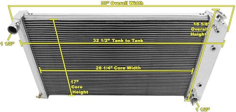 Aluminum Radiator for 17 x 28 inch Core ONLY Compatible with Chevy Monte Carlo Impala 1971 72 73 74 75 76 77 78 1979 in Kuwait