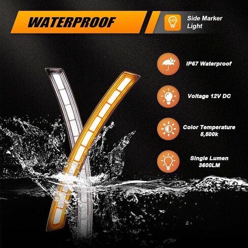 ضوء LED كهرمان وأبيض للعجلة الجانبية متوافق مع Honda CRV 2023 2024، مصابيح عاكسة أمامية in Kuwait