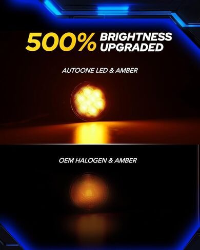AUTOONE Upgraded Front LED Side Marker Turn Signal Lights for 2007-2018 Jeep Wrangler JK JKU, Clear Smoked Lens & Fender Amber Yellow Turn Signal Lights, Parking DRL Lamp, Pack of 2 in Kuwait