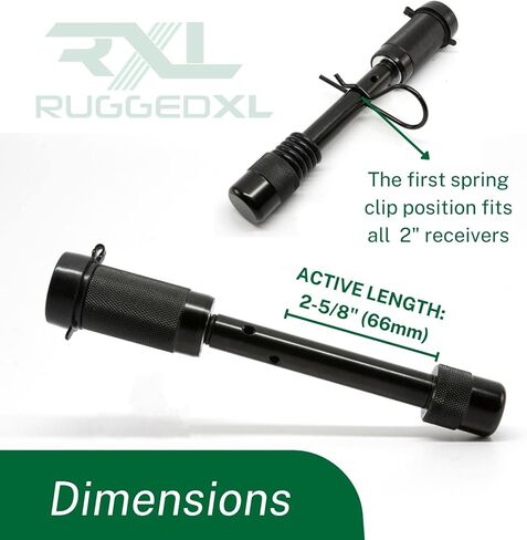 Tiger Lock 5/8" Black Trailer Hitch Locking Pin - Anti-Rattle Tow Hitch Receiver Lock, fits Class III - V Hitches with 2" and 2.5" Receivers in Kuwait