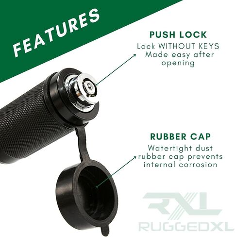 Tiger Lock 5/8" Black Trailer Hitch Locking Pin - Anti-Rattle Tow Hitch Receiver Lock, fits Class III - V Hitches with 2" and 2.5" Receivers in Kuwait