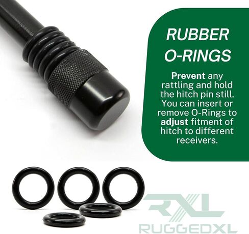 Tiger Lock 5/8" Black Trailer Hitch Locking Pin - Anti-Rattle Tow Hitch Receiver Lock, fits Class III - V Hitches with 2" and 2.5" Receivers in Kuwait