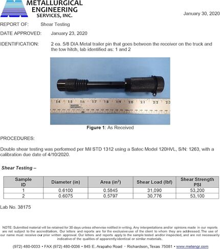 Tiger Lock 5/8" Black Trailer Hitch Locking Pin - Anti-Rattle Tow Hitch Receiver Lock, fits Class III - V Hitches with 2" and 2.5" Receivers in Kuwait
