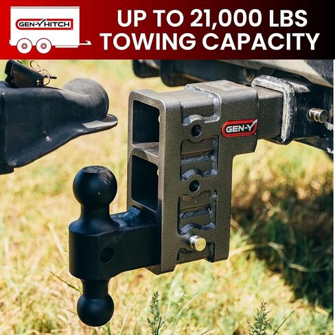 GEN-Y Hitch Towing Bundle for 2.5 Inch Receiver - 21,000 LBS Towing Capacity, Includes Dual Ball Mount, Hitch Tightener and Step in Saudi Arabia