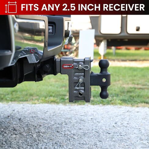 GEN-Y Hitch Towing Bundle for 2.5 Inch Receiver - 21,000 LBS Towing Capacity, Includes Dual Ball Mount, Hitch Tightener and Step in Saudi Arabia