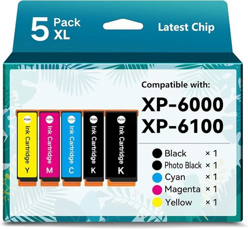 بديل معاد تصنيعه لخرطوشة الحبر 302XL لخراطيش الحبر Epson 302XL 302 XL Multipack T302 XL للطابعة XP-6000 XP-6100 XP 6000 XP 6100 (5 عبوات) in Kuwait