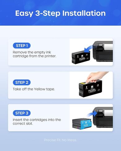 712XL Ink Cartridges Compatible Replacement for HP 712 XL 712XL Ink Cartridges Combo Pack for DesignJet T210 T630 T230 T650 Studio Plotter Printer (4 Pack, 80-ML Black, 29-ML Cyan/Magenta/Yellow) in Kuwait
