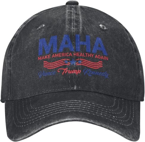 Maha Make America Healthy Again Cowboy Hat Breathable Denim Hat Unisex Snapback Caps Black in Saudi Arabia