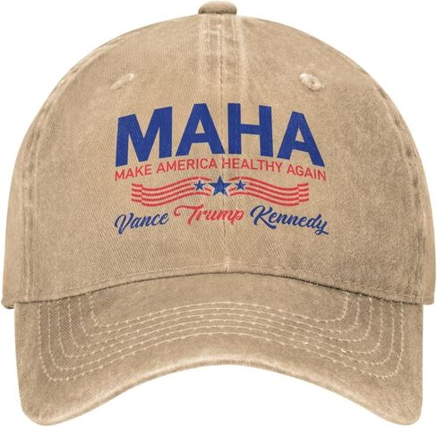 قبعة رعاة البقر مها تجعل أمريكا صحية مرة أخرى، قبعة من قماش الدنيم قابلة للتنفس، قبعات Snapback للجنسين باللون الأسود in Kuwait
