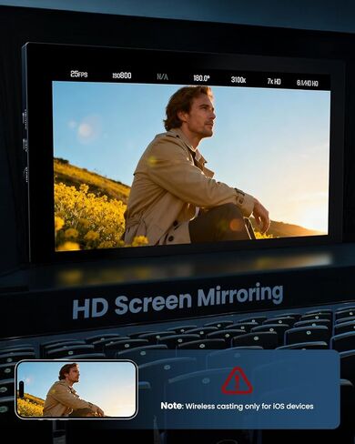 شاشة مراقبة ميدانية للكاميرا مقاس 7 بوصات، شاشة فيديو خارجية مقاس 1024 × 600 مع شاشة تصوير فوتوغرافي عالية الدقة IPS ومظلة من الشمس تدعم مدخل HDMI AV بدقة 1080 بكسل لكاميرات DSLR، البطارية غير متضمنة in Kuwait